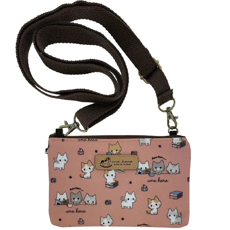 Flash Sale Coral Meow Cat Zipper Crossbody Designer Bags At Lower Prices
