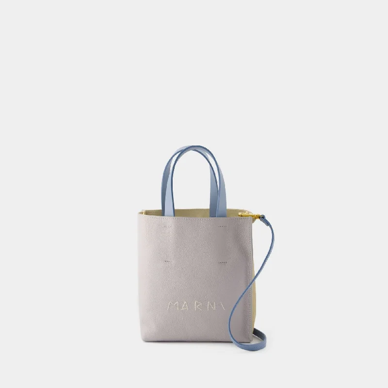 Modern And Limited-Time Offer Bags Museo Soft Mini Shopper Bag - Marni - Leather - Blue Shoulder Bags, Crossbody Bags, And More On Sale Modern And Limited-Time Offer Bags Museo Soft Mini Shopper Bag - Marni - Leather - Blue Shoulder Bags, Crossbody Bags, And More On Sale