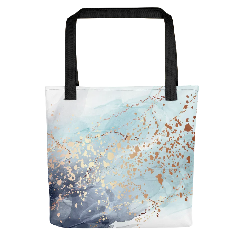 Embrace New Fashion Soft Blue Gold Tote Bag Affordable Elegance, Grab Yours Now
