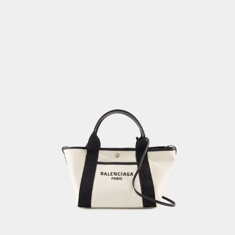 Weekend Exclusive Navy Revamp Small Shopper Bag - Balenciaga - Cotton - White Seasonal Sale On Trendy Handbags Weekend Exclusive Navy Revamp Small Shopper Bag - Balenciaga - Cotton - White Seasonal Sale On Trendy Handbags