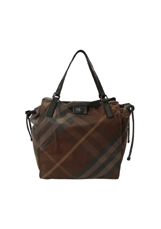 Shop Sales SMOKED CHECK NYLON TOTE Flash Sale On Handbags