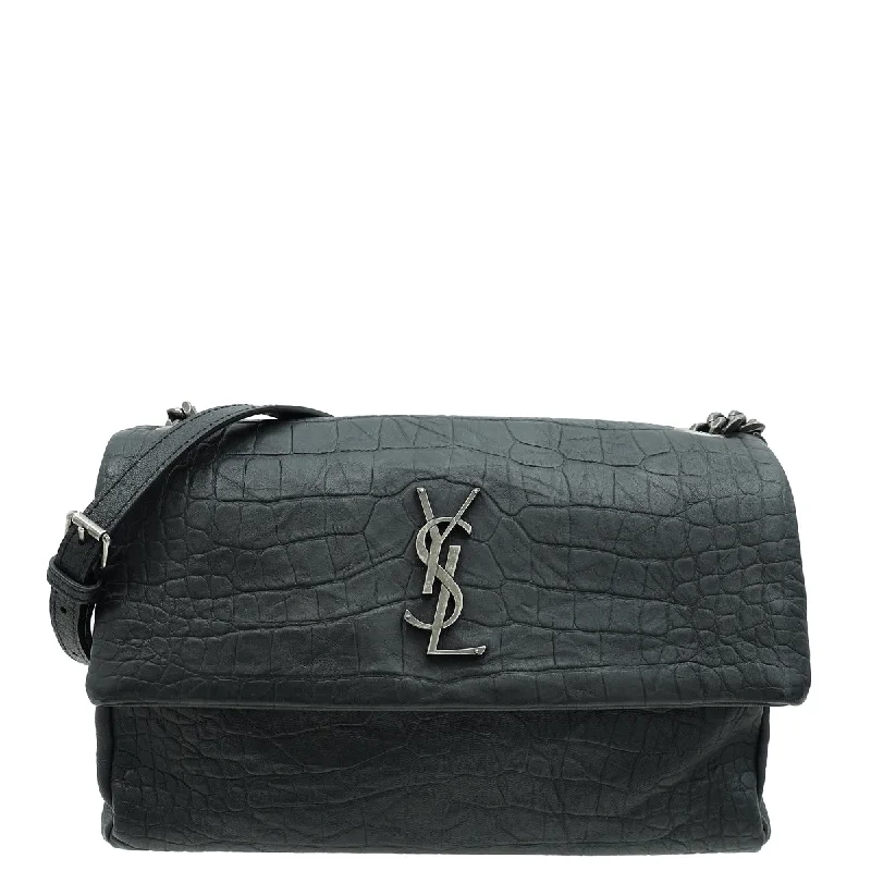 Budget-Friendly Fashion YSL Black Croco Embossed Monogram West Hollywood Fold-Over Medium Bag High-End Handbags At Affordable Prices Budget-Friendly Fashion YSL Black Croco Embossed Monogram West Hollywood Fold-Over Medium Bag High-End Handbags At Affordable Prices