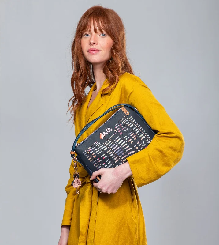 Popular Collection Nature Pachamama navy blue crossbody bag with three compartments Fashion-Forward Bags At Exclusive Promotional Prices Popular Collection Nature Pachamama navy blue crossbody bag with three compartments Fashion-Forward Bags At Exclusive Promotional Prices