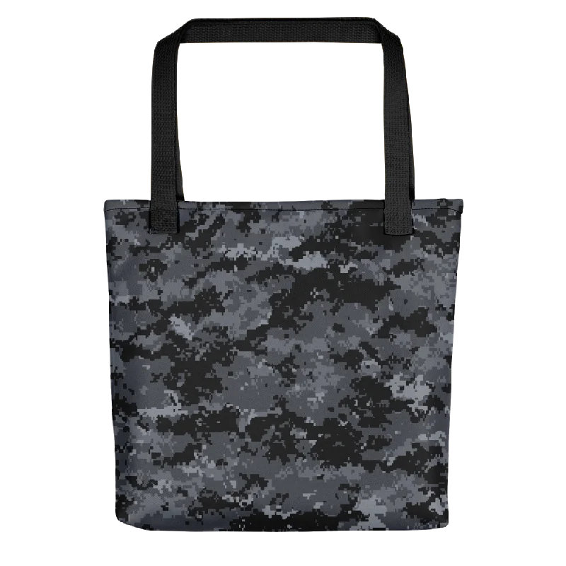 Elegant Bags For Formal Events And Luxury Occasions Dark Grey Digital Camouflage Tote Bag Chic Bags, Shop Now Elegant Bags For Formal Events And Luxury Occasions Dark Grey Digital Camouflage Tote Bag Chic Bags, Shop Now
