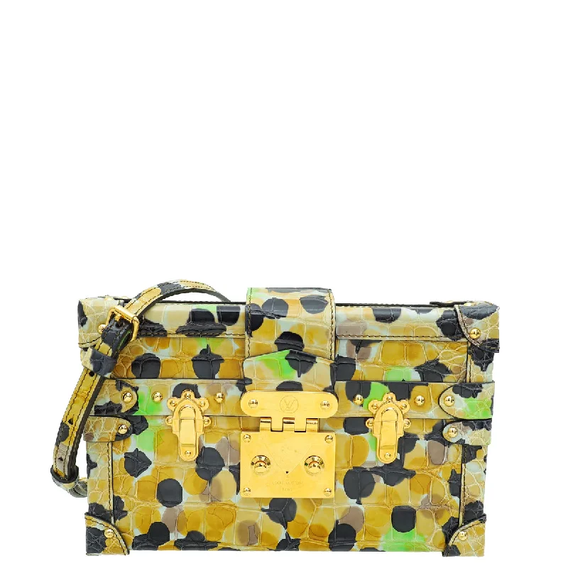 High-Quality Bags On Flash Sale Louis Vuitton Yellow Multicolor Painted Alligator Petite Malle Bag Stylish And Functional Bags Now At Reduced Rates High-Quality Bags On Flash Sale Louis Vuitton Yellow Multicolor Painted Alligator Petite Malle Bag Stylish And Functional Bags Now At Reduced Rates