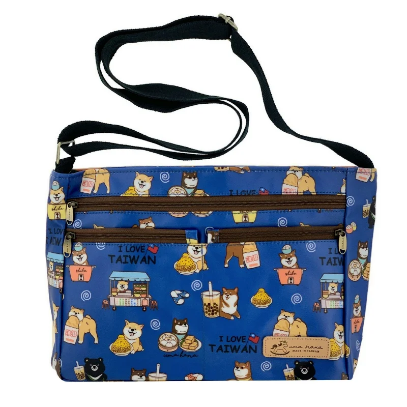Enjoy Discount Blue Shiba Tales Five Zipper Crossbody Best Bag Sale Of The Season
