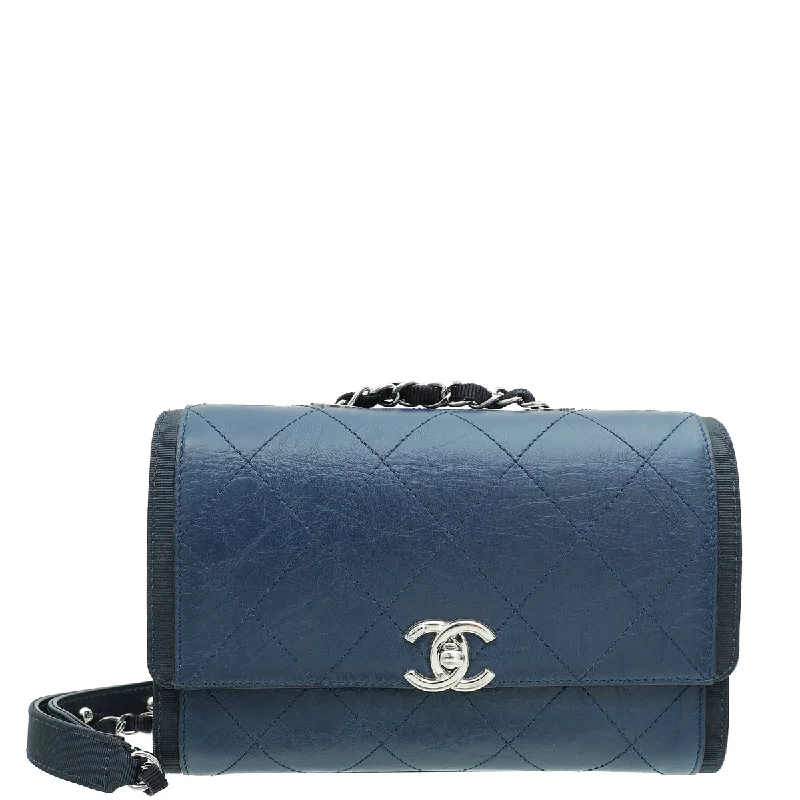 Edgy Fashion Deals Chanel Navy Blue CC Crumpled Quilted Flap Bag Trendy Purses At Exclusive Promotional Rates Edgy Fashion Deals Chanel Navy Blue CC Crumpled Quilted Flap Bag Trendy Purses At Exclusive Promotional Rates