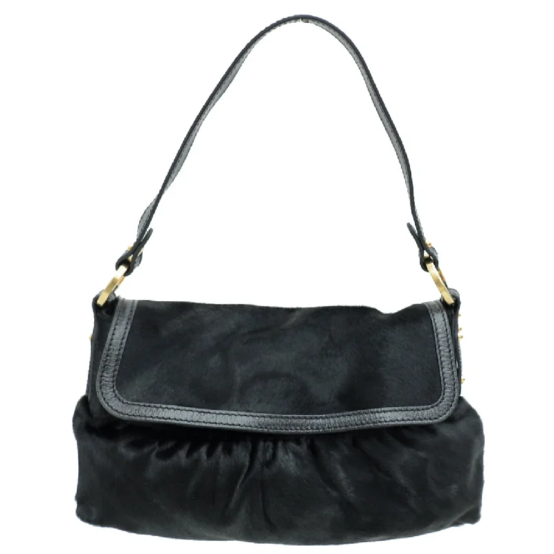 Premium Style Fendi Black Pony Hair Chef Shoulder Bag Elegant Totes At Limited-Time Prices Premium Style Fendi Black Pony Hair Chef Shoulder Bag Elegant Totes At Limited-Time Prices