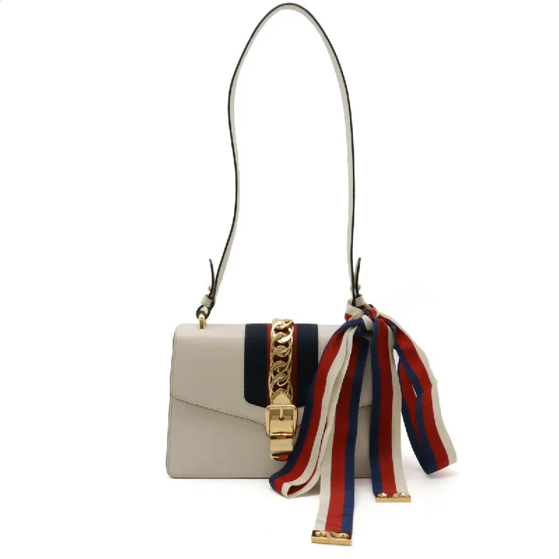 Classic Elegance Sales Gucci Sylvie Leather Shoulder Bag Off-White Elegant Bags, Limited Stock Classic Elegance Sales Gucci Sylvie Leather Shoulder Bag Off-White Elegant Bags, Limited Stock