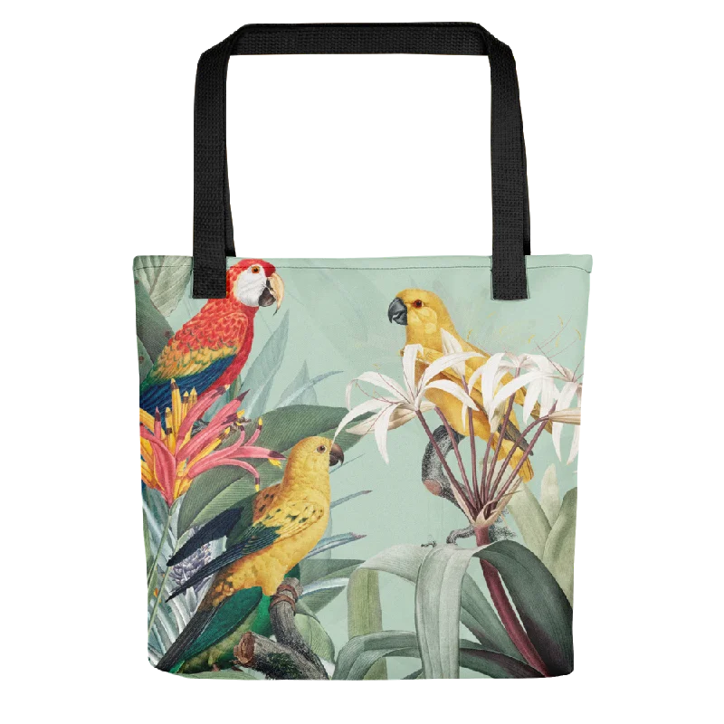 Playful Fashion Offers Tropical Bird Tote Bag The Best Handbag Sale Of The Season