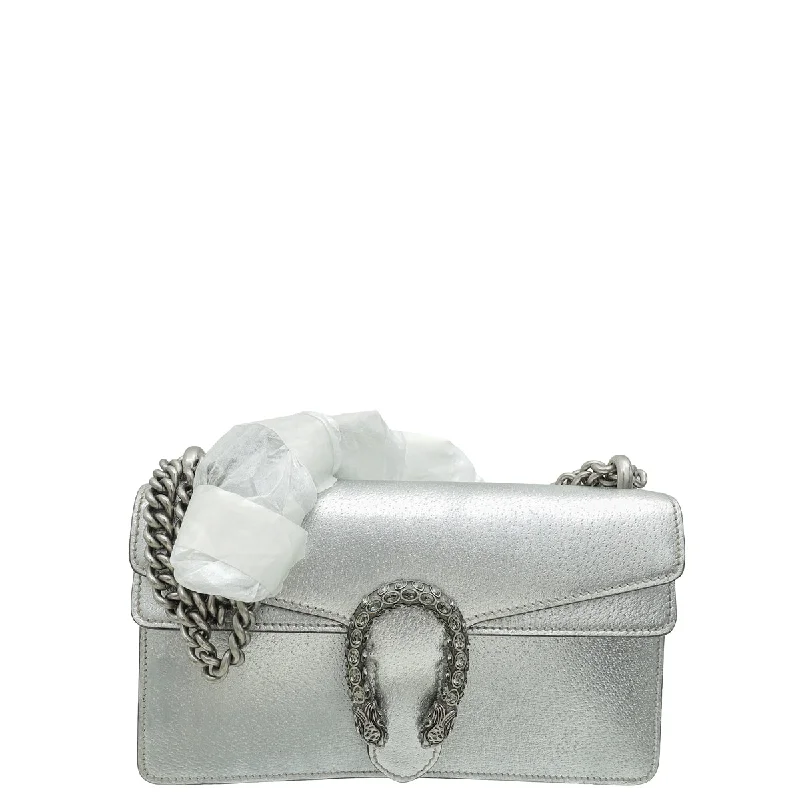 Luxury Bags With Premium Materials And Craftsmanship Gucci Metallic Silver Dionysus Small Shoulder Bag Trendy And Timeless Handbags Now On Sale Luxury Bags With Premium Materials And Craftsmanship Gucci Metallic Silver Dionysus Small Shoulder Bag Trendy And Timeless Handbags Now On Sale
