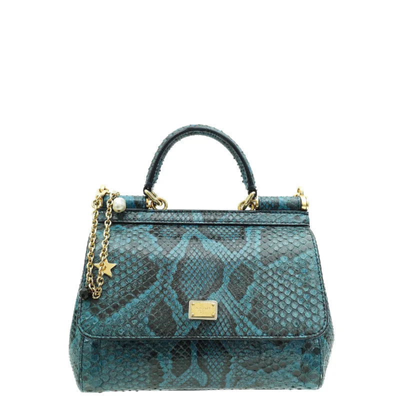 Flash Sales On Premium And High-Quality Bags Dolce & Gabbana Blue Python Sicily Small Chain Bag Handbag Deals You'll Love Flash Sales On Premium And High-Quality Bags Dolce & Gabbana Blue Python Sicily Small Chain Bag Handbag Deals You'll Love