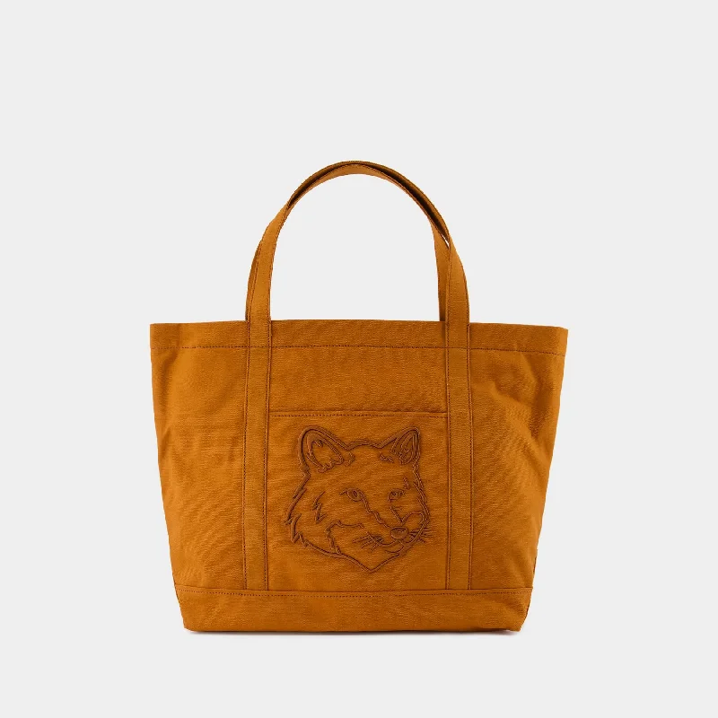 Day-To-Night Styles Fox Head Large Shopper Bag - Maison Kitsune - Cotton - Brown Grab Your Favorite Handbags At Discounted Prices Day-To-Night Styles Fox Head Large Shopper Bag - Maison Kitsune - Cotton - Brown Grab Your Favorite Handbags At Discounted Prices
