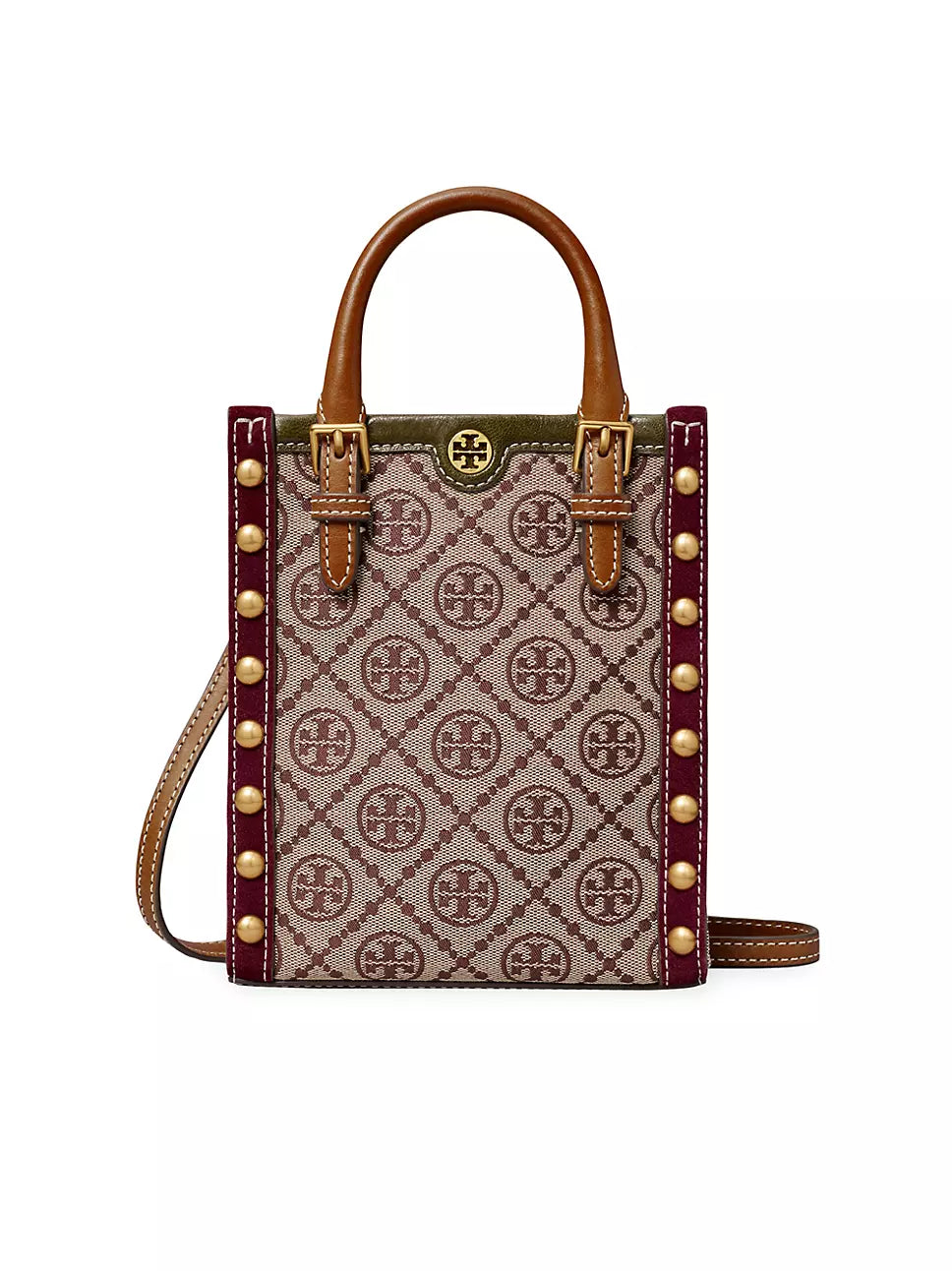 Luxury Bags For Working Professionals T Monogram Jacquard Studded Mini N/S Tote Handbag Deals For Every Occasion