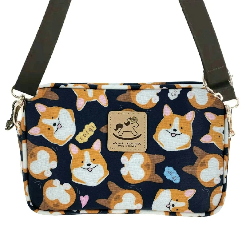 Exclusive Sale Midnight Blue Corgi Momo Double Zipper Crossbody Must-Have Bags With Big Savings Exclusive Sale Midnight Blue Corgi Momo Double Zipper Crossbody Must-Have Bags With Big Savings