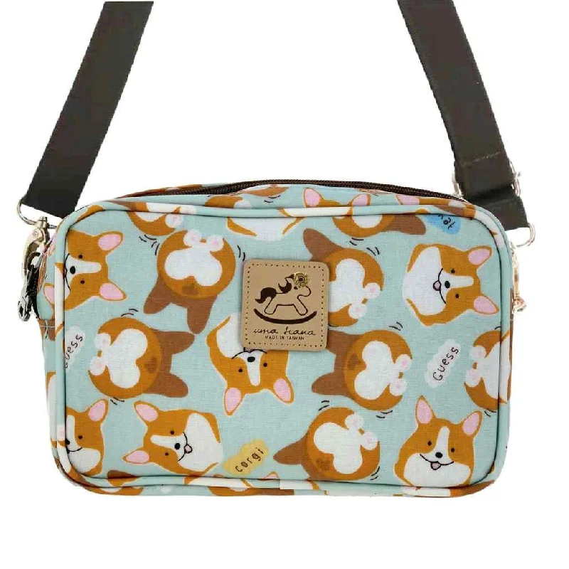 Chic And Edgy Honeydew Green Corgi Momo Double Zipper Crossbody Stylish Totes, Special Discounts Chic And Edgy Honeydew Green Corgi Momo Double Zipper Crossbody Stylish Totes, Special Discounts