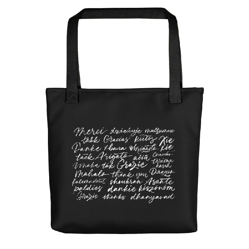 Street Style Discounts Thank You Various Language Tote bag Fashion-Forward Bags At Exclusive Promotional Prices Street Style Discounts Thank You Various Language Tote bag Fashion-Forward Bags At Exclusive Promotional Prices