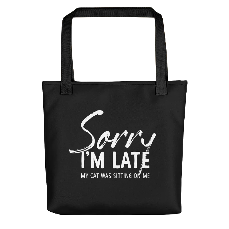 Designer Bags For Luxury Collectors With Offers Sorry I'm Late (Funny Cat Lover) Tote bag Unmissable Deals On Trendy Handbags Designer Bags For Luxury Collectors With Offers Sorry I'm Late (Funny Cat Lover) Tote bag Unmissable Deals On Trendy Handbags