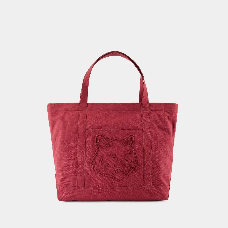 Hot Styles Fox Head Large Shopper Bag - Maison Kitsune - Leather - Red Shoulder Bags, Crossbody Bags, And More On Sale Hot Styles Fox Head Large Shopper Bag - Maison Kitsune - Leather - Red Shoulder Bags, Crossbody Bags, And More On Sale