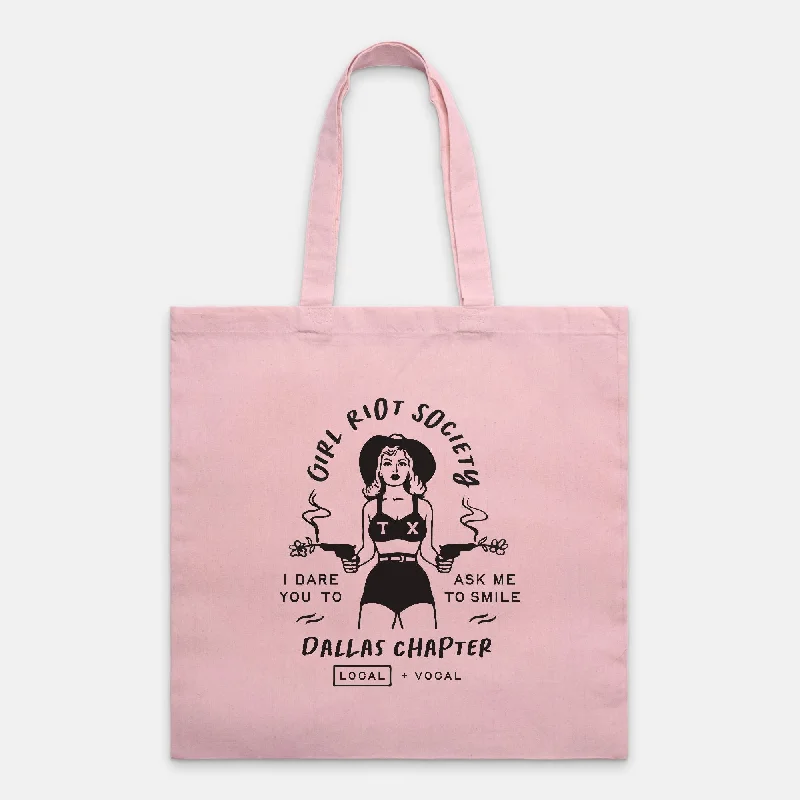 Fashion Frontiers Girl Riot Society - Dallas Chapter - Tote Bag Trendy & Timeless Bags, Now On Sale Fashion Frontiers Girl Riot Society - Dallas Chapter - Tote Bag Trendy & Timeless Bags, Now On Sale