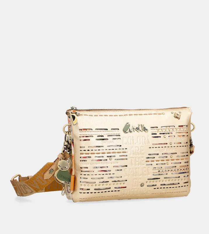 Seize Bargains Nature Pachamama golden crossbody bag with two compartments Limited-Stock Bag Clearance – Grab Your Favorite Now Seize Bargains Nature Pachamama golden crossbody bag with two compartments Limited-Stock Bag Clearance – Grab Your Favorite Now