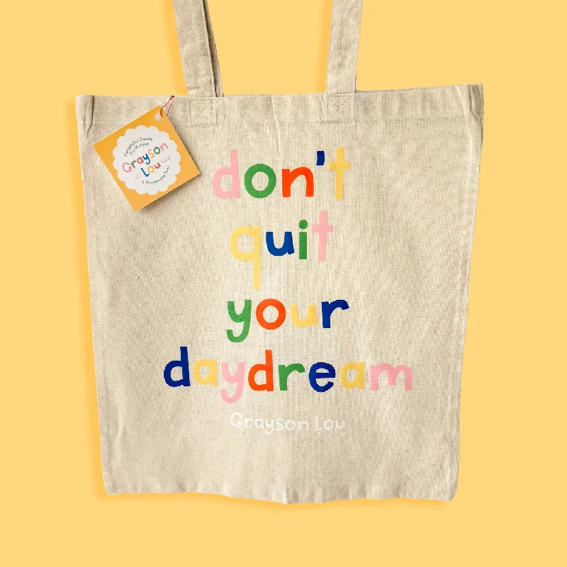 Flash Sale 'don't quit your daydream' Cotton Tote Bag High-End Handbags At Affordable Prices Flash Sale 'don't quit your daydream' Cotton Tote Bag High-End Handbags At Affordable Prices