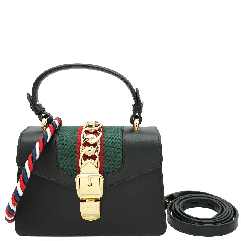 Best-Sellers Gucci Black Mini Sylvie Top Handle Bag Must-Have Bags With Big Savings Best-Sellers Gucci Black Mini Sylvie Top Handle Bag Must-Have Bags With Big Savings