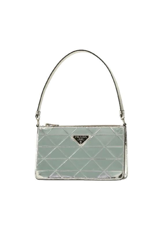 Discover Promotions SILVER METALLIC MINI BAG Stylish Totes, Special Discounts