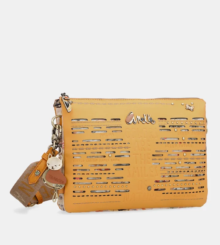 Final Sale Nature Pachamama ochre crossbody bag with two compartments Stylish Bags, Unbeatable Prices Final Sale Nature Pachamama ochre crossbody bag with two compartments Stylish Bags, Unbeatable Prices