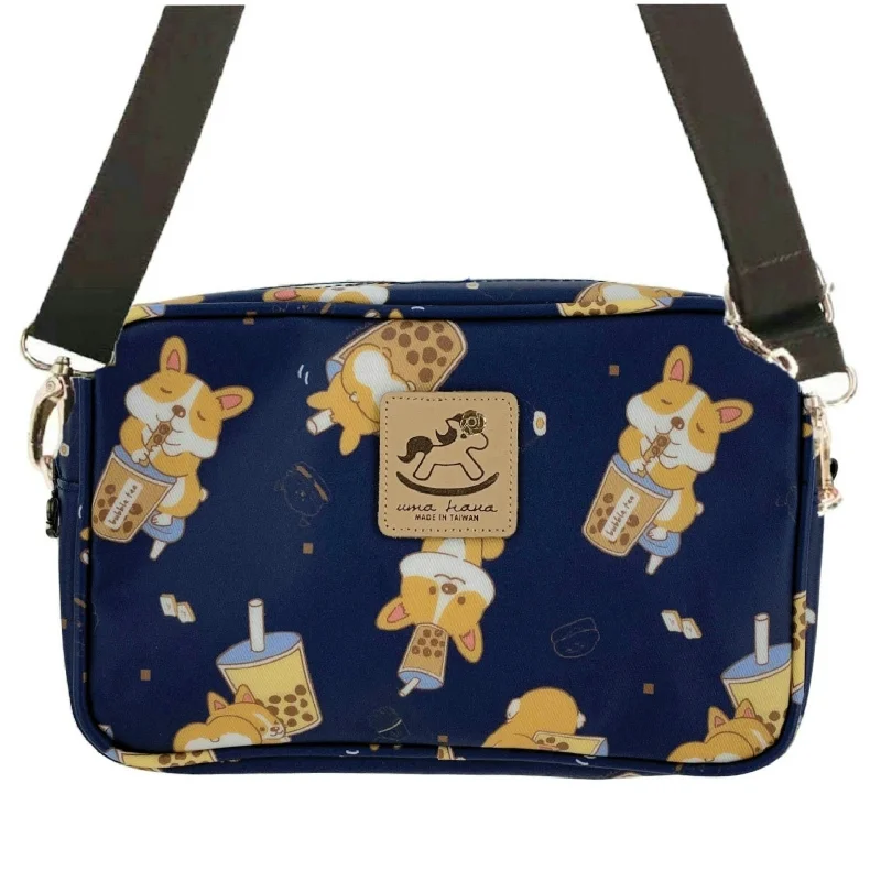 Unleash Your Fashion Blue Bubble Tea Corgi Double Zipper Crossbody Chic Crossbody Bags, Limited Offers Unleash Your Fashion Blue Bubble Tea Corgi Double Zipper Crossbody Chic Crossbody Bags, Limited Offers