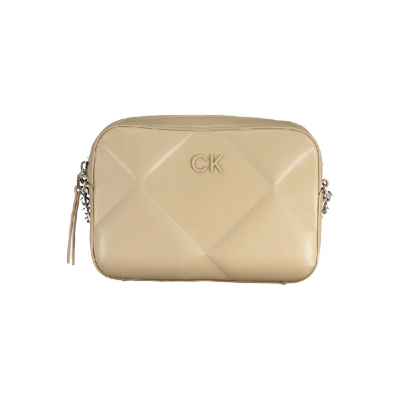 Calvin Klein Beige Polyester Handbag Timeless Handbags Now At Special Discounts