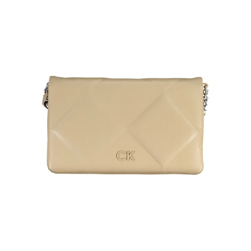 Calvin Klein Beige Polyester Handbag Everyday Handbags At Wallet-Friendly Prices