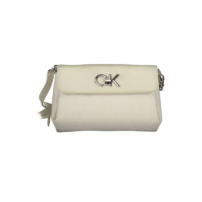 Calvin Klein Beige Polyester Handbag Chic Handbags At Special Promotional Prices