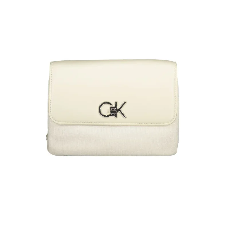 Calvin Klein Beige Polyester Handbag Affordable Elegance With High-Quality Bags