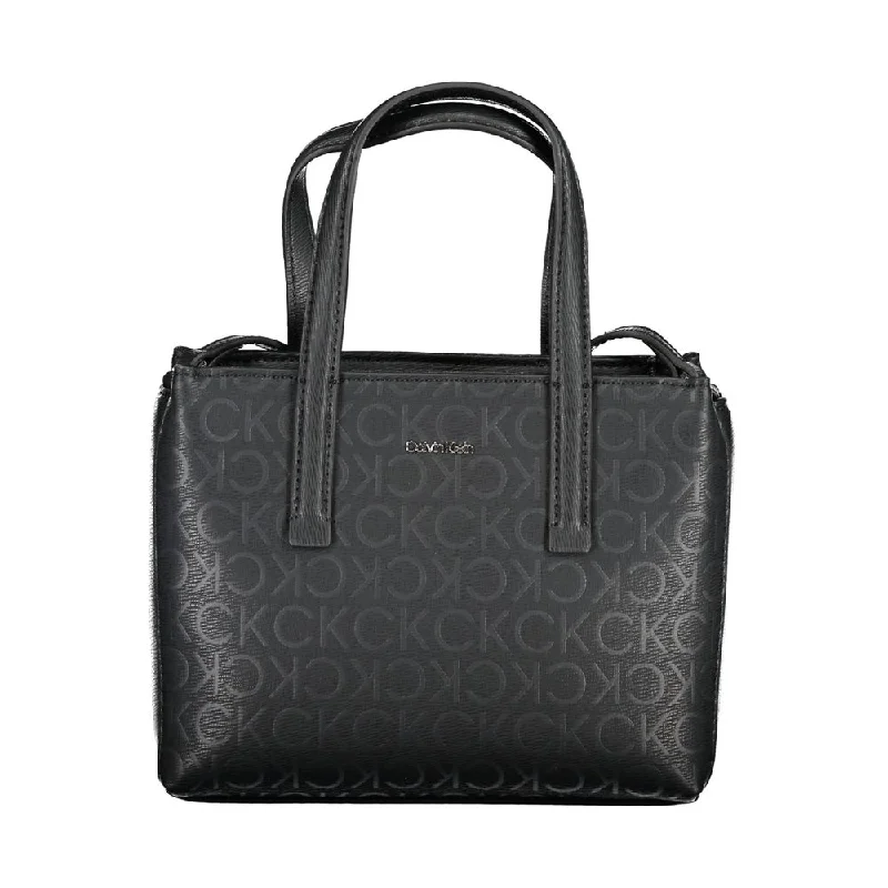 Calvin Klein Black Polyester Handbag Stylish Totes With Special Discounts