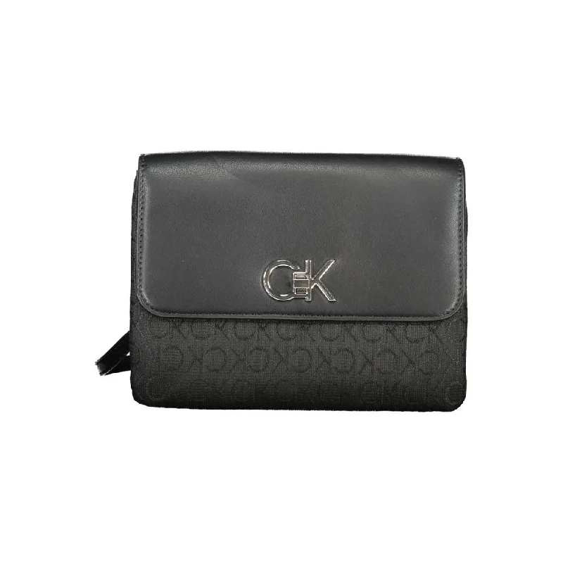 Calvin Klein Black Polyester Handbag Chic Shoulder Bags At Promotional Rates