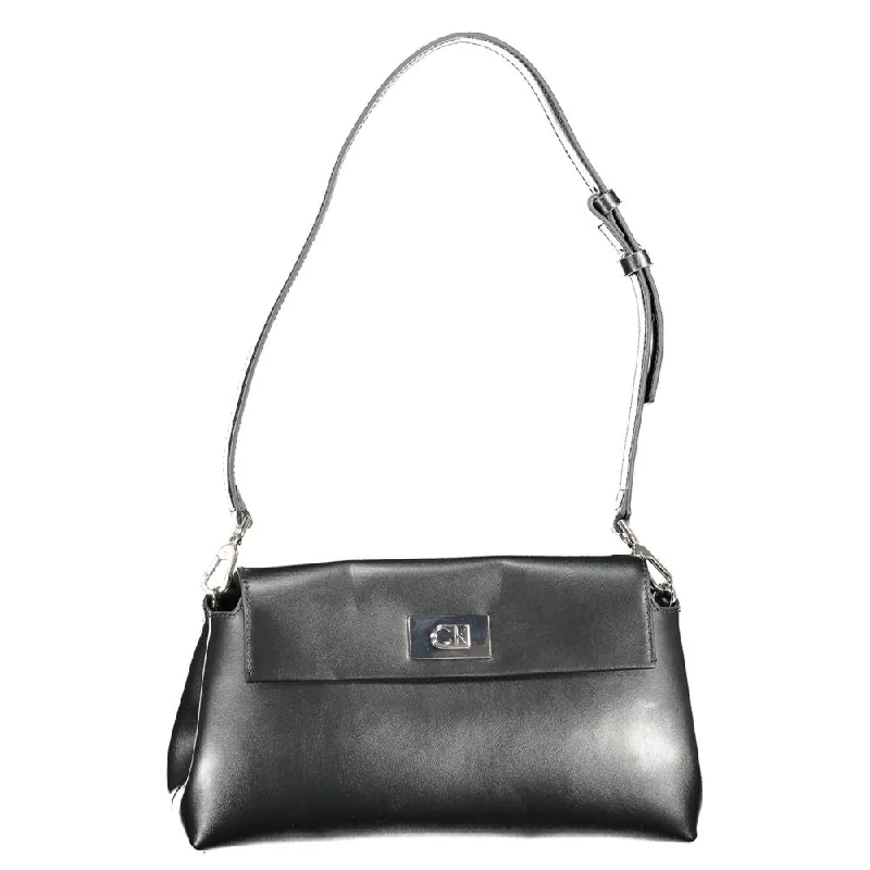 Calvin Klein Black Polyester Handbag Luxury Totes At The Lowest Prices Of The Season