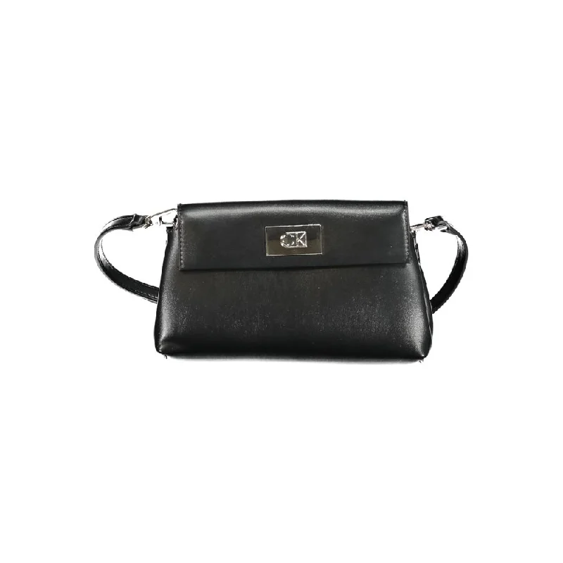 Calvin Klein Black Polyester Handbag Grab Your Favorite Handbags At Discounted Prices