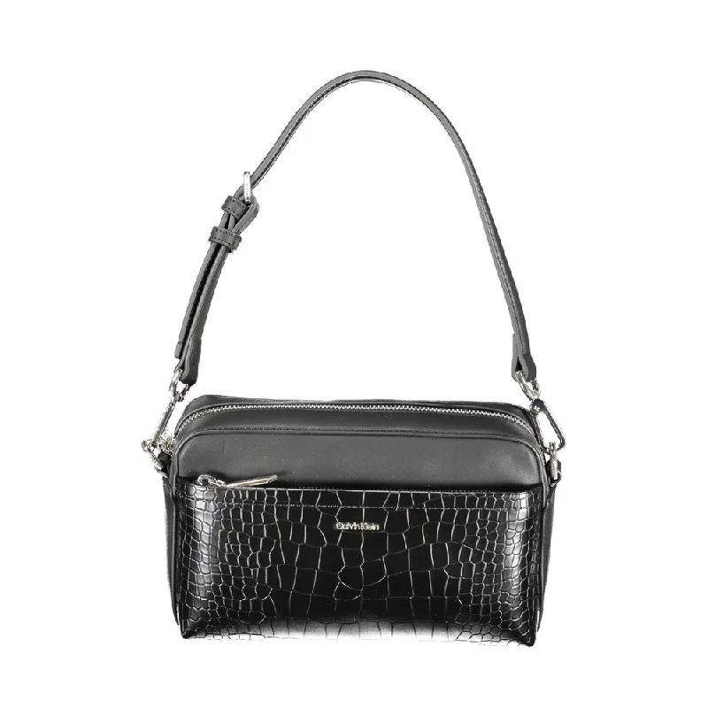 Calvin Klein Black Polyester Handbag Sleek And Stylish Handbags At Lower Prices