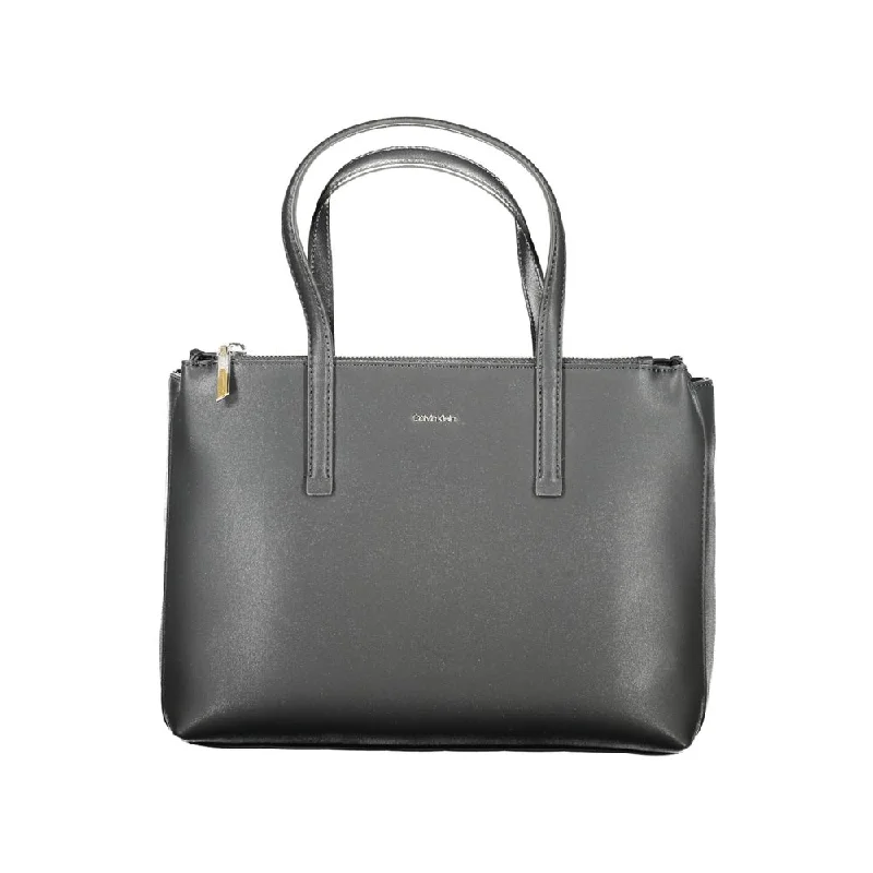 Calvin Klein Black Polyester Handbag Statement Handbags At Unbeatable Discounts