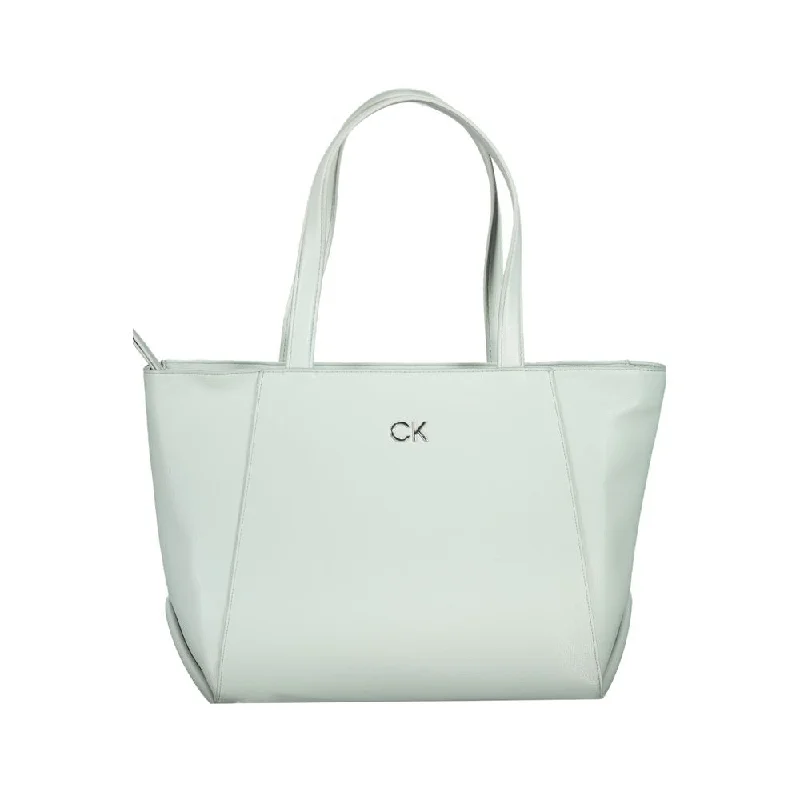 Calvin Klein Light Blue Polyethylene Handbag Elegant Bags With Limited Stock Available