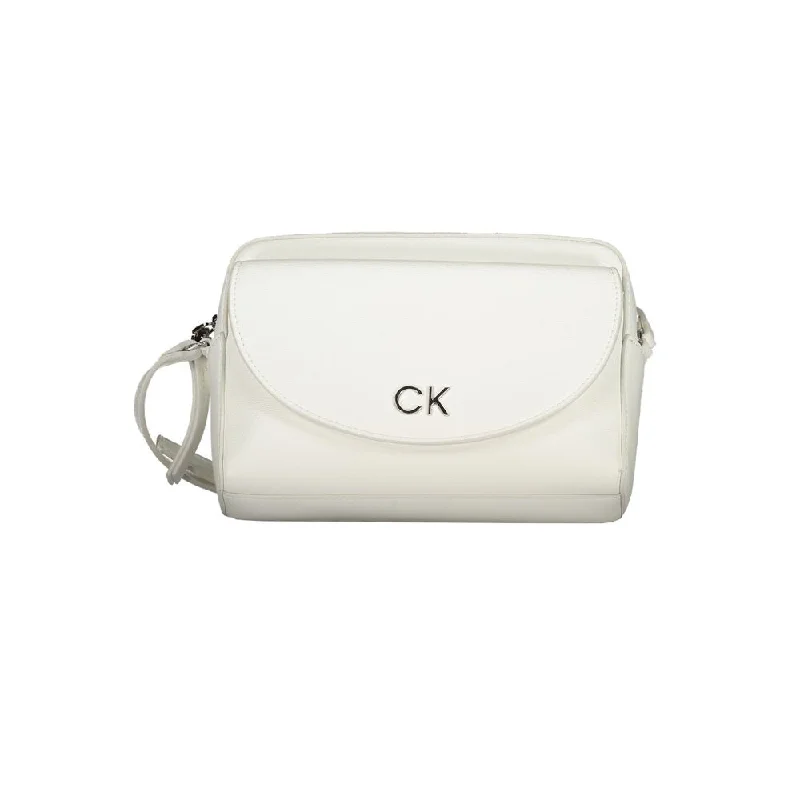 Calvin Klein White Polyethylene Handbag Premium Quality Bags, Budget Prices