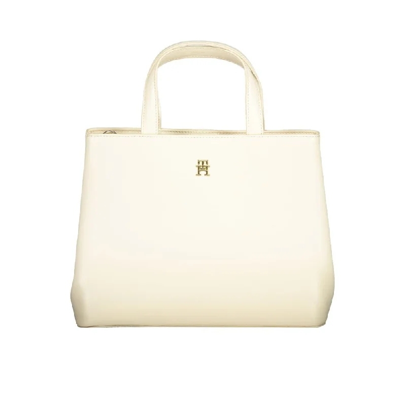 Tommy Hilfiger Beige Polyethylene Handbag Elegant Purses, Shop & Save