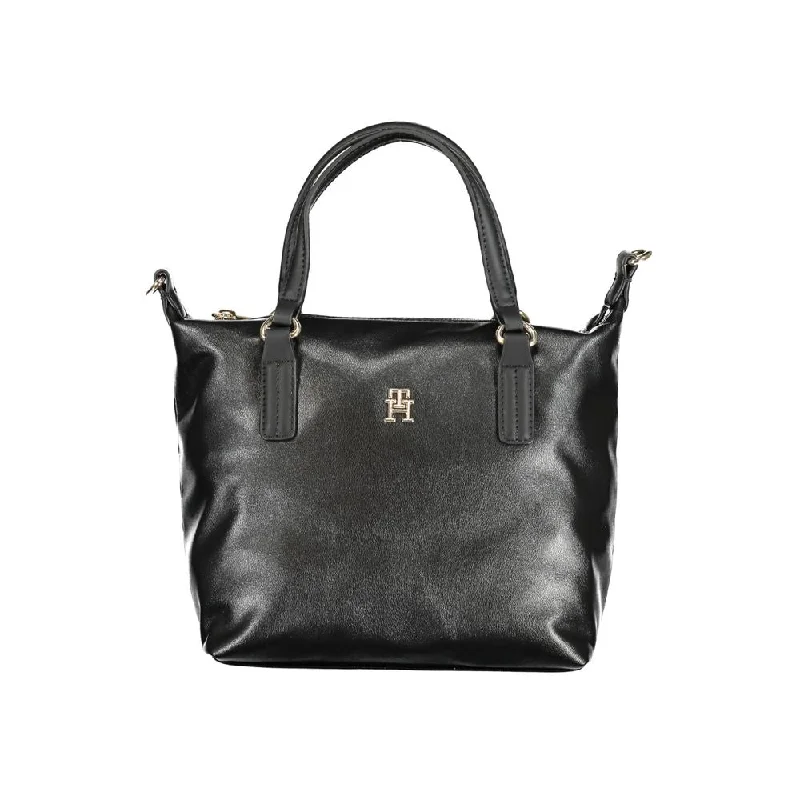 Tommy Hilfiger Black Polyester Handbag Fashion Bags, Limited Offer