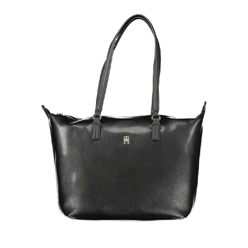 Tommy Hilfiger Black Polyester Handbag Flash Sale On Designer Bags