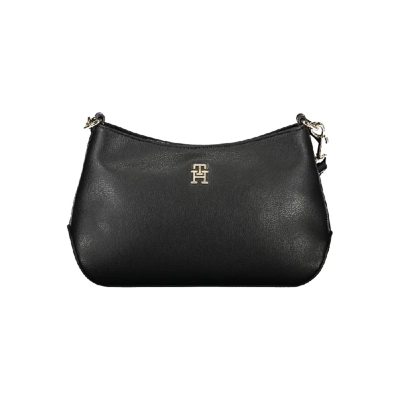Tommy Hilfiger Black Polyester Handbag Elegant Bags, Limited Stock Available