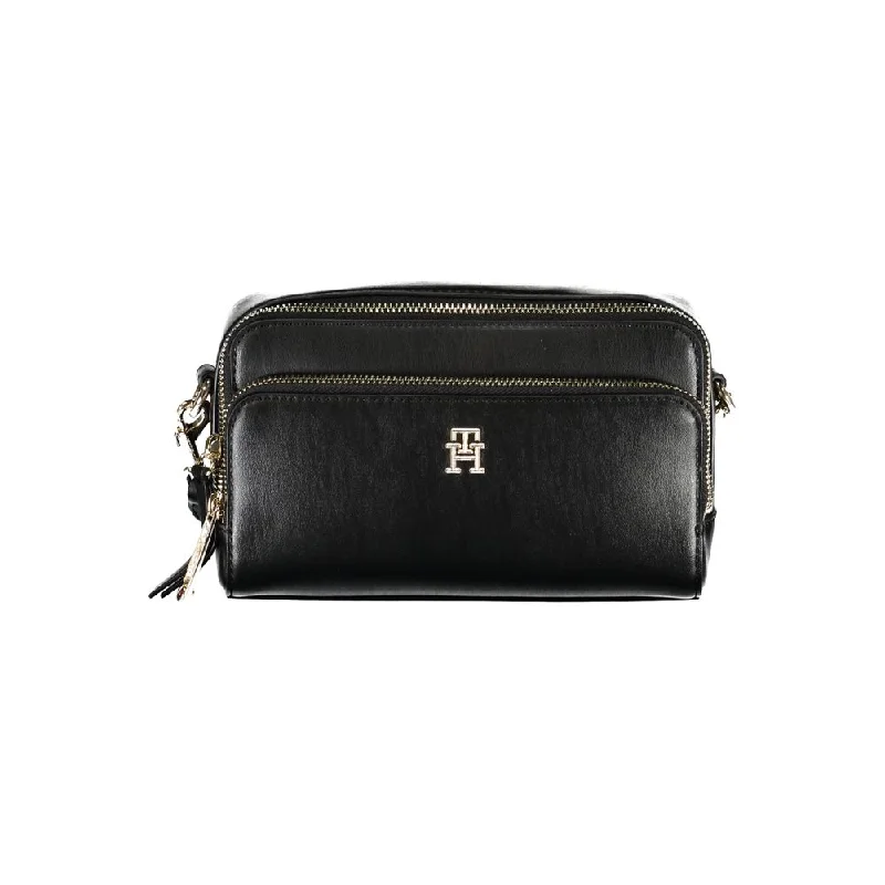 Tommy Hilfiger Black Polyethylene Handbag Trendy Totes, Shop & Save