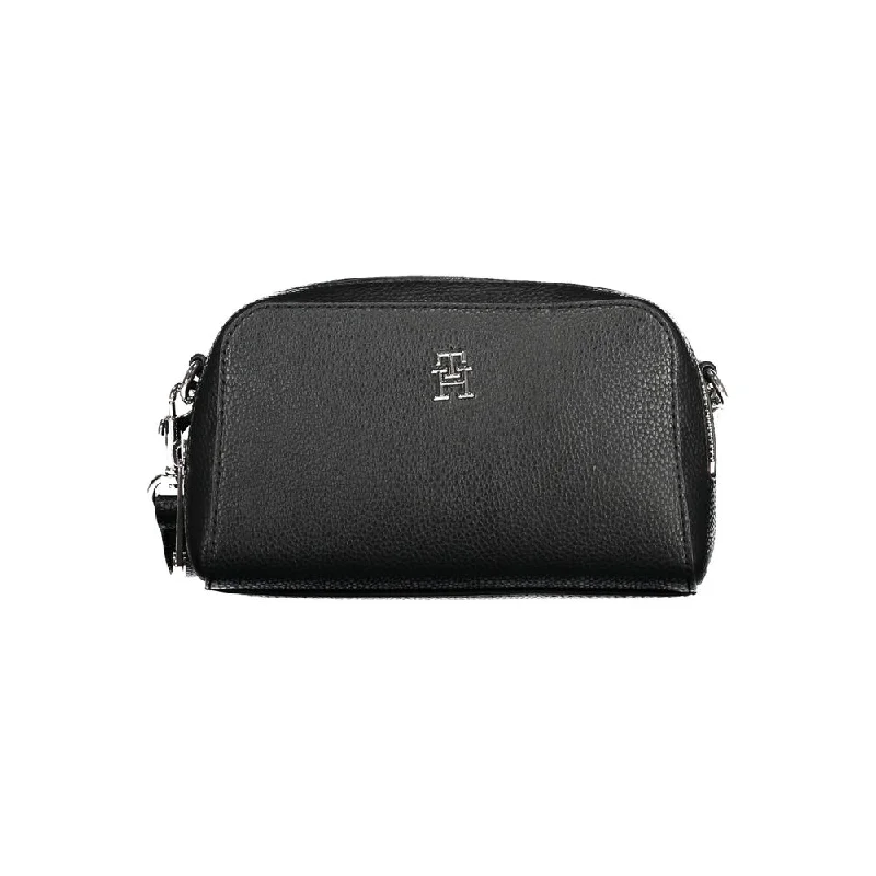 Tommy Hilfiger Black Polyethylene Handbag Affordable Elegance, Grab Yours