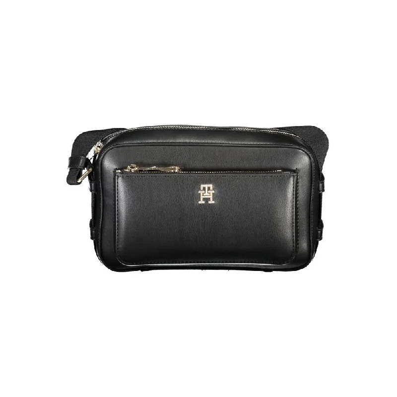 Tommy Hilfiger Black Polyethylene Handbag Carry Elegance For Less