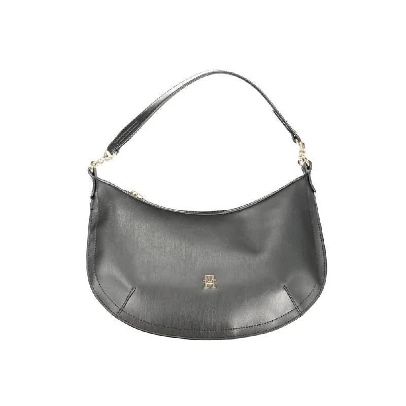 Tommy Hilfiger Black Polyethylene Handbag Stylish And Durable Handbags At Great Value